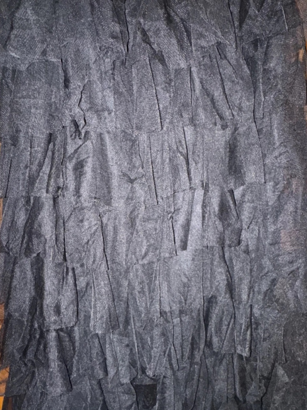Ebossy Black Tiered Ruffle Tulle Midi A-Line Skirt Whimsigoth Size XL - Picture 6 of 7